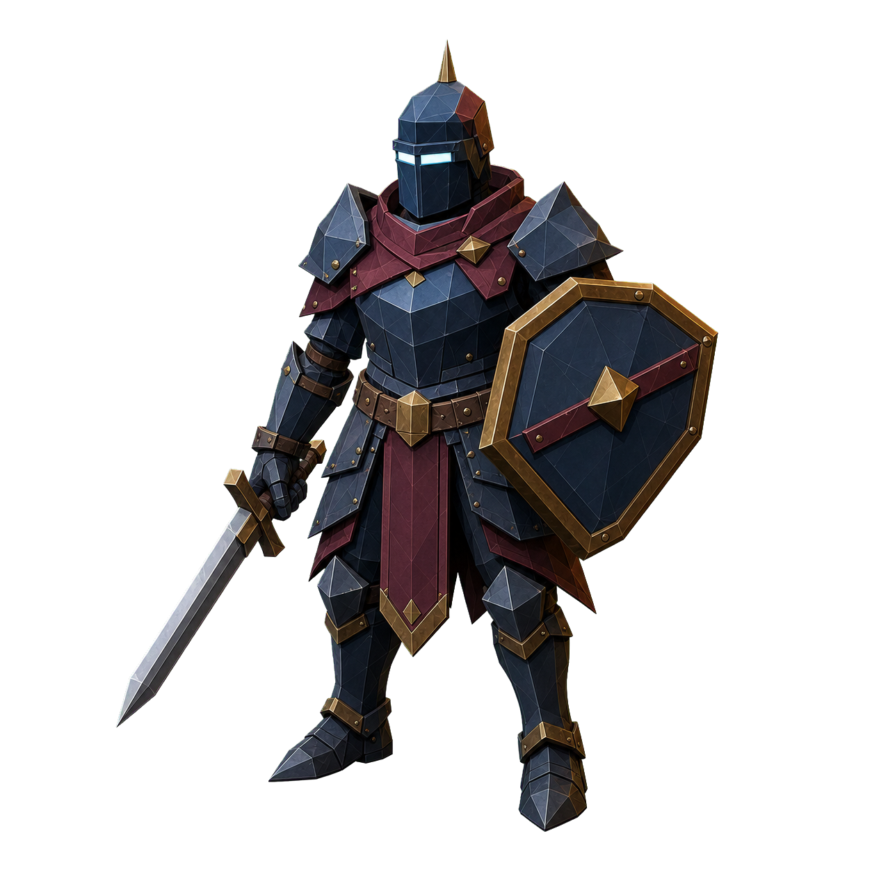 High-detail Oathward transparent character render matching the img2threejs model